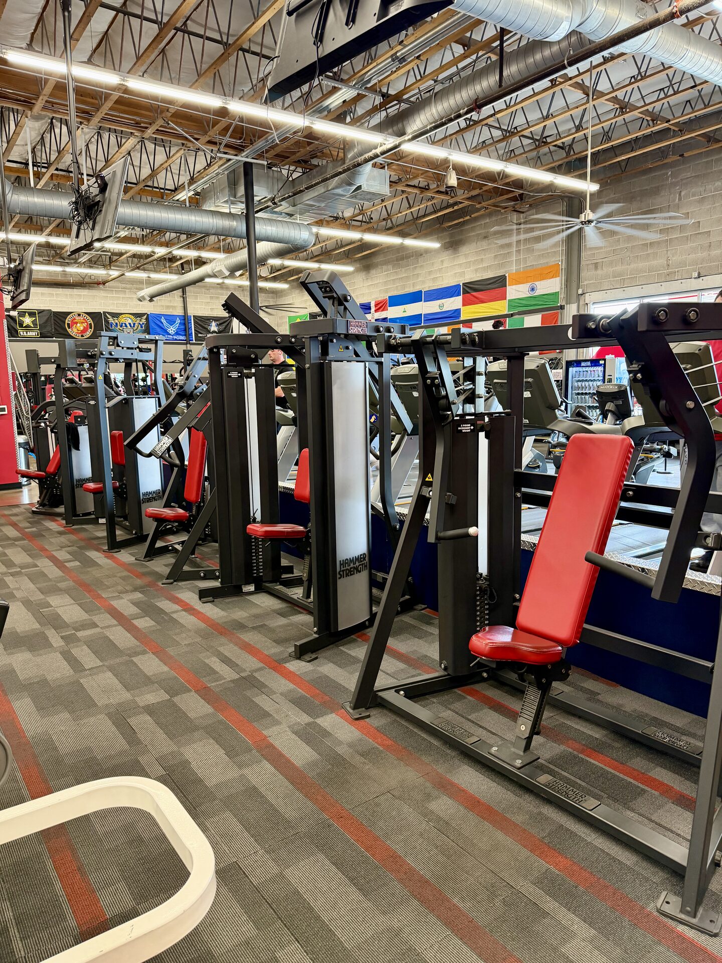Kettlebell rack overlooking the main strength floor